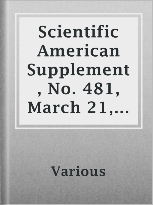 Title details for Scientific American Supplement, No. 481, March 21, 1885 by Various - Available